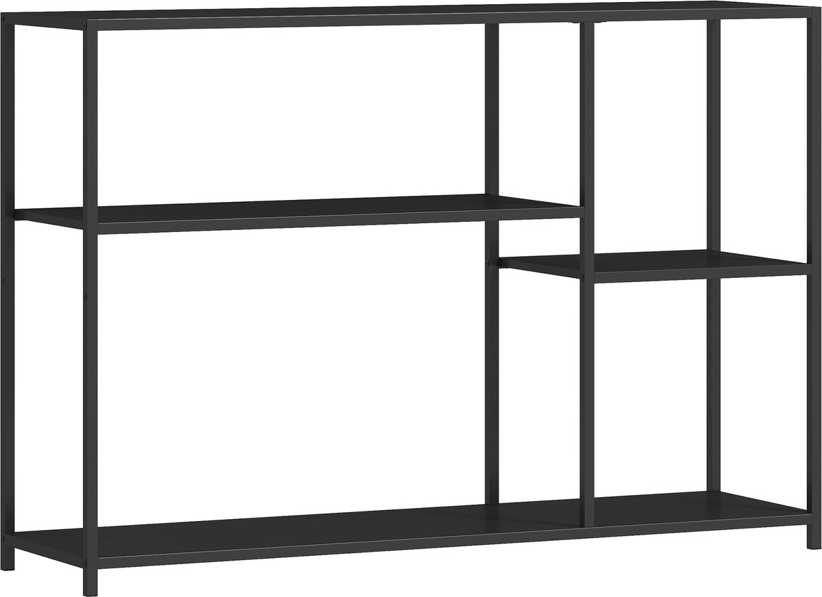 Homona Konsolentafel met 4 niveaus - Stalen frame - 110 x 30 x 75 cm - Zwart