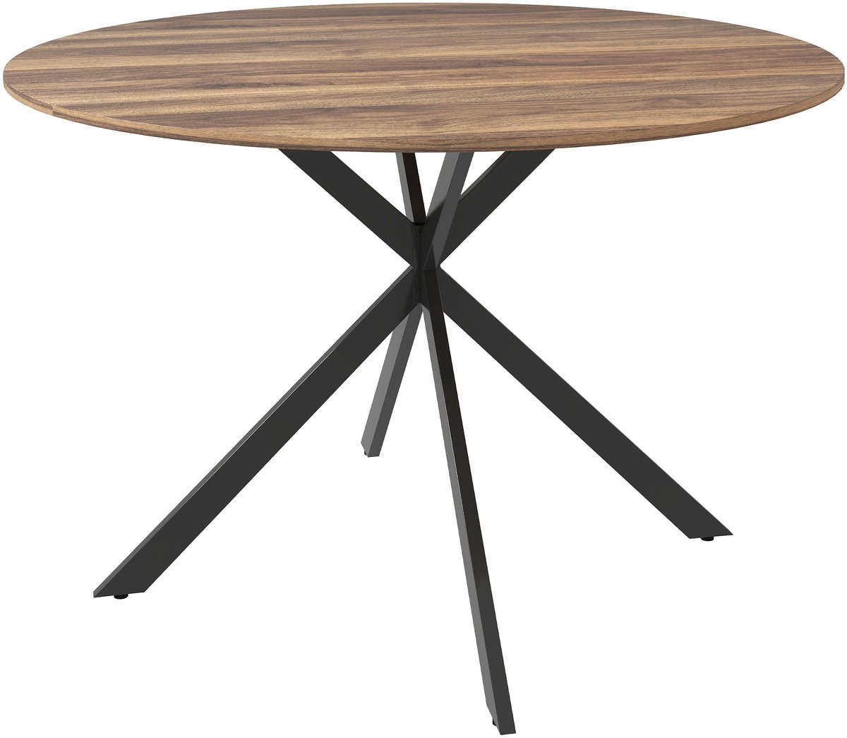 Homona Ronde eettafel - Voor 4 personen - Met stalen frame - Ø120 x 75 cm - Donkerbruin