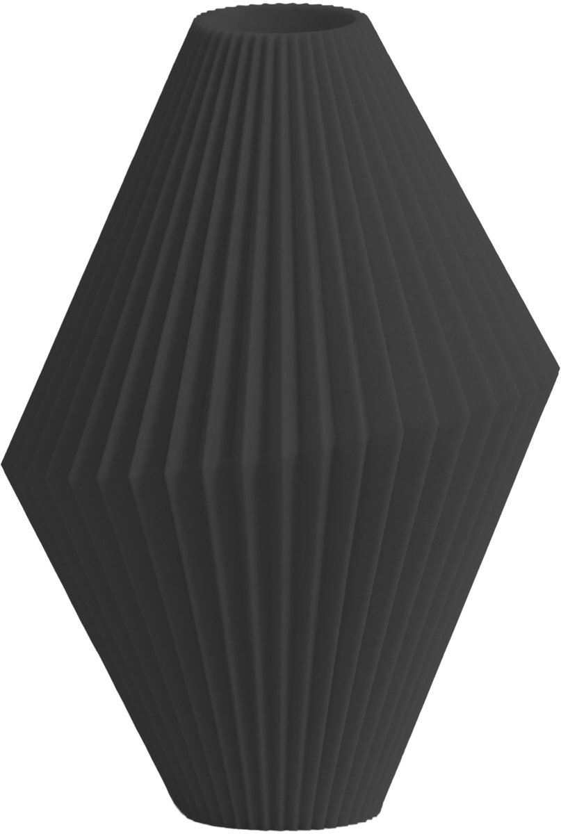 Layvo Milo Vaas - Zwart - 25 cm - droogbloemen vaas - geometrische vaas - gerecycled plastic