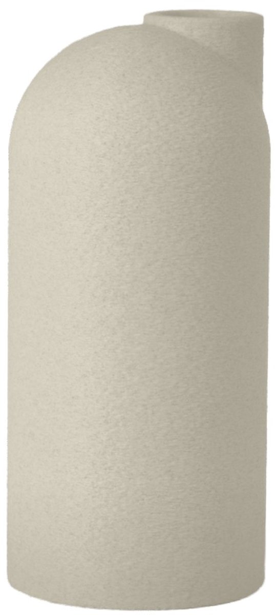 Layvo Liora Vaas - Crème - 20 cm - droogbloemen vaas - minimalistische vaas - gerecycled plastic