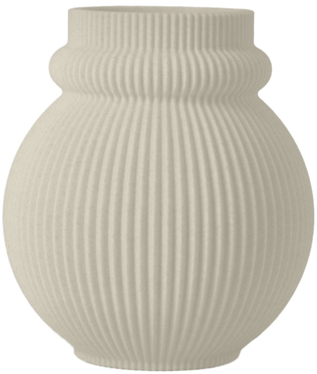 Layvo Karin Vaas - Crème - 20 cm - droogbloemen vaas - organische vaas - gerecycled plastic