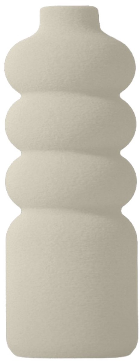 Layvo Lenox Vaas - Crème - 20 cm - droogbloemen vaas - organische vaas - gerecycled plastic