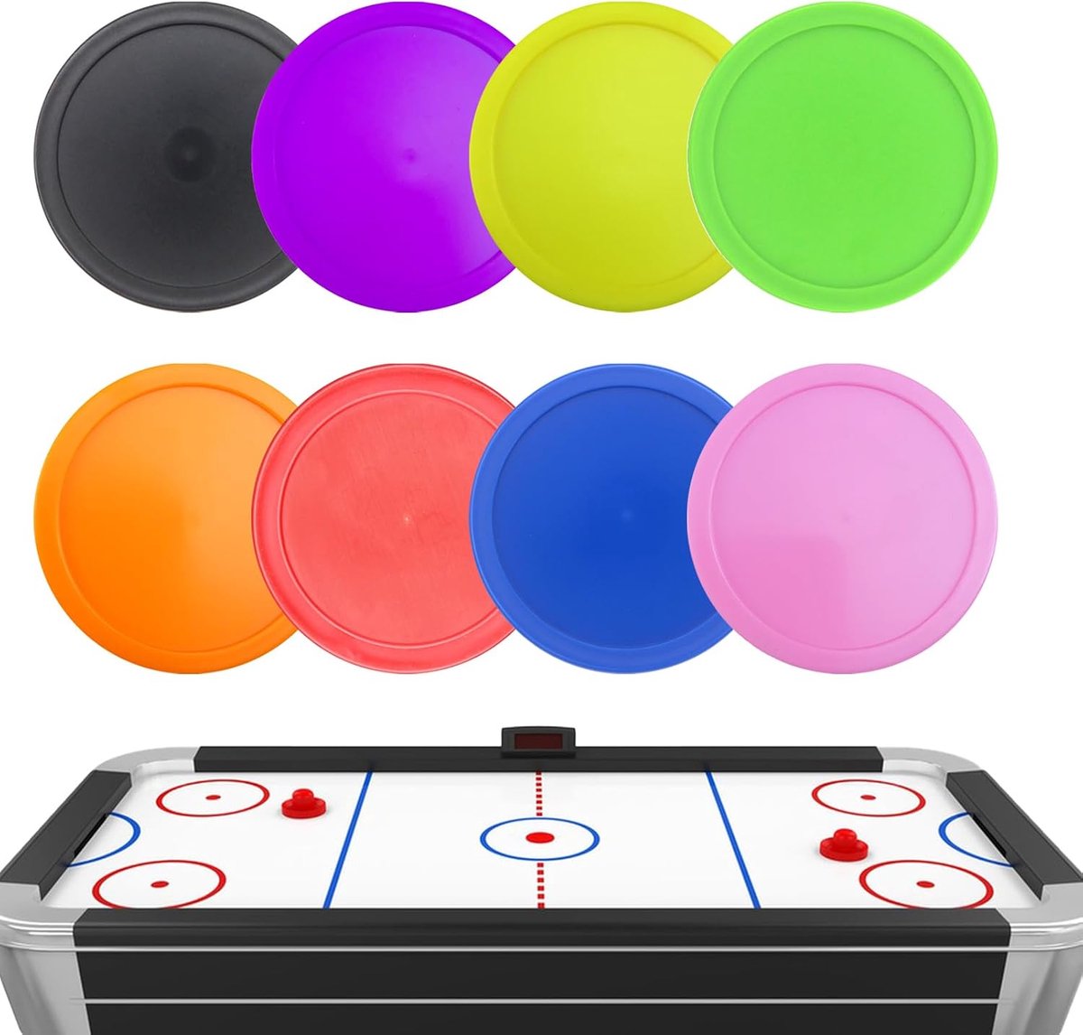 Hockeypucks voor zware lucht, 8 x reserveonderdelen, meerkleurig, sportuitrusting, glanzende kleur, accessoires voor tafels