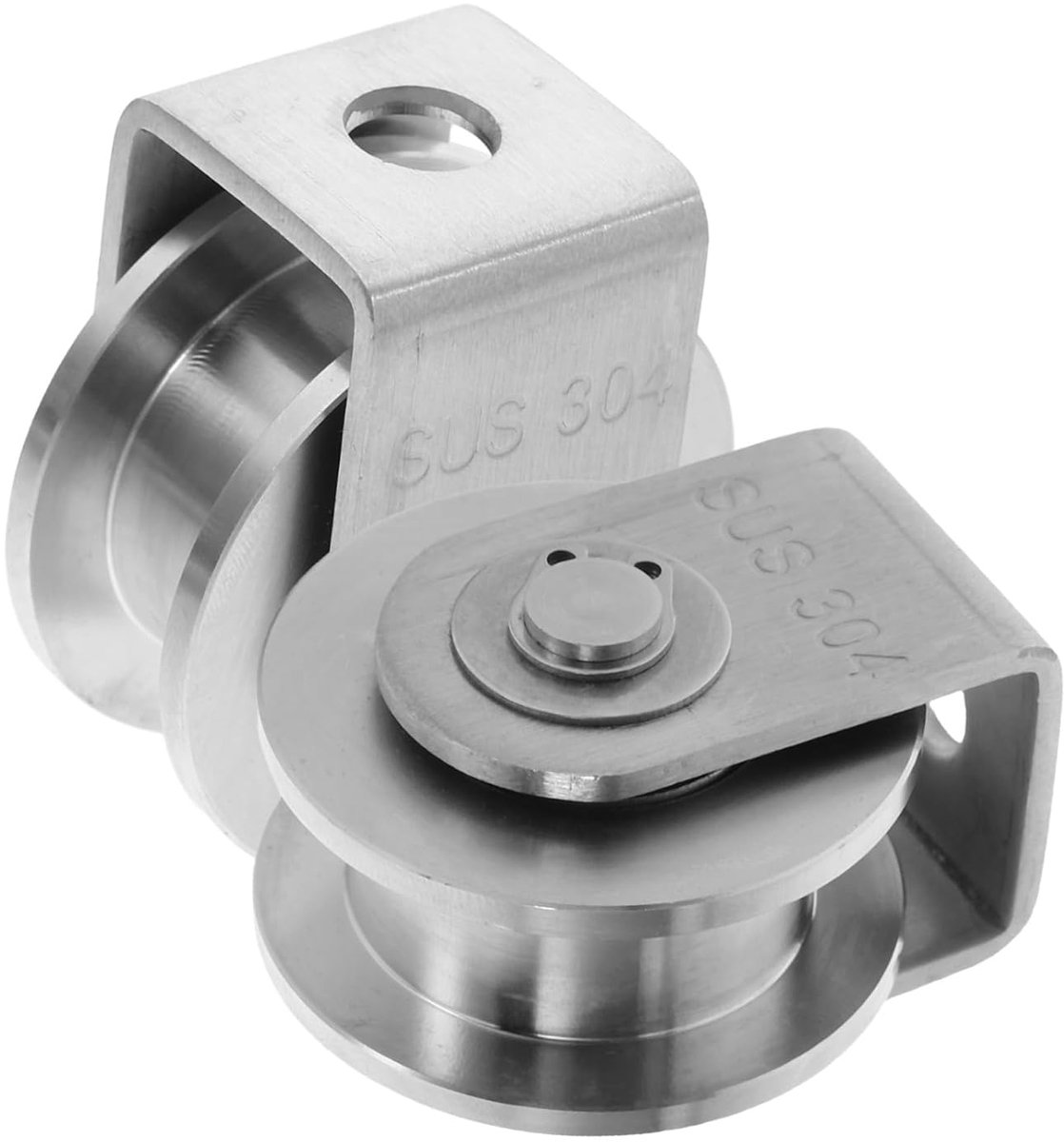 2stuks Rvs Glijdeur Pulley Wielen Met Lager Voor Zware Lasten Voor Kasten Mechanische Toepassingen Corrosiebestendig Duurzaam Eenvoudig Te Installeren
