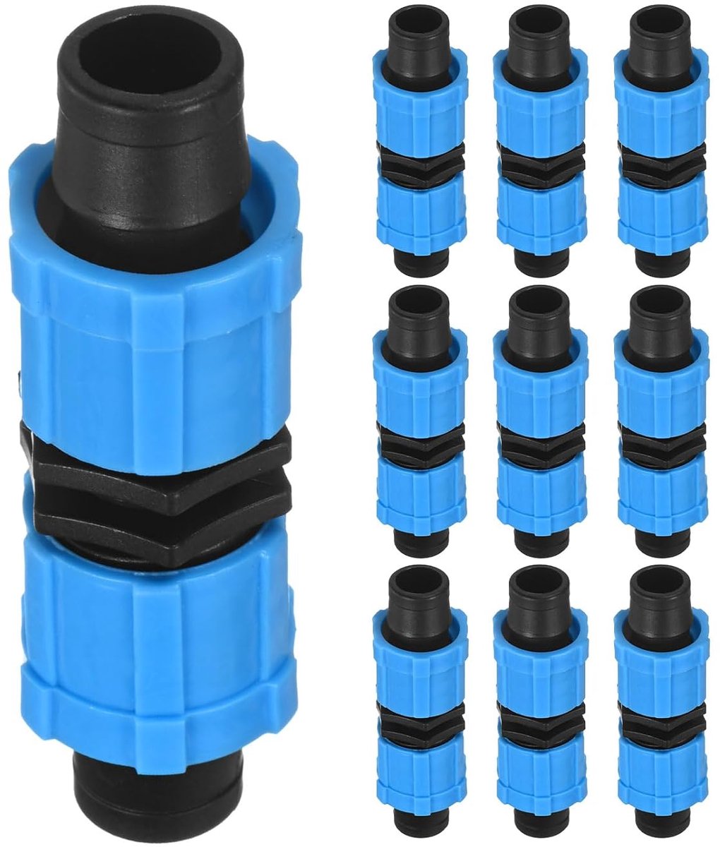 10-pack druppelirrigatie prikkeldraad vergrendelingsfittingen, voor 5/8 inch (16 mm) slang kunststof irrigatiekoppeling prikkeldraad vergrendelingsfitting voor aquarium/kas, buisconnector