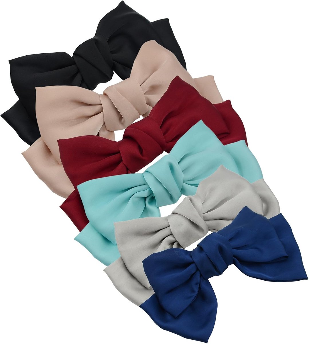 Haarspeldjes, haarspeldjes, accessoires, 3-pack mode dubbeldeks chiffon grote effen kleur strik haarclip dames meisjes haarstrikclipaccessoires (roze en lichtblauw) (Style : gr�n)