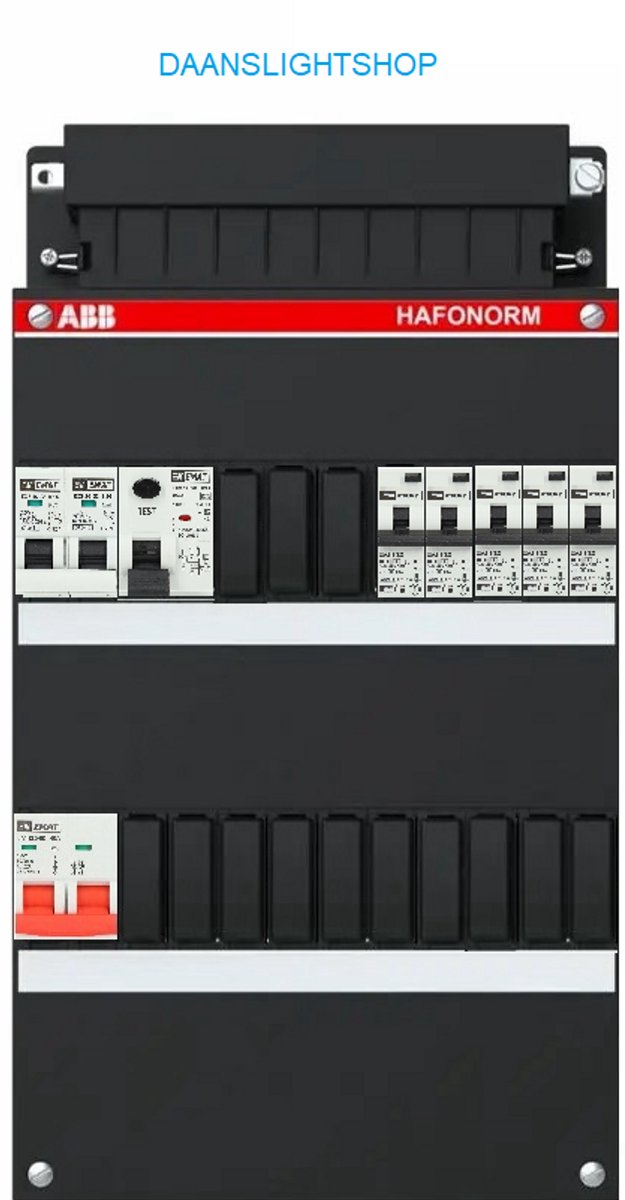 ABB 1 fase groepenkast met kookgroep – 5 lichtgroepen – aardlekautomaten 30mA – hoofdschakelaar - lichtgroepenkast 5 groepen met kookgroep.