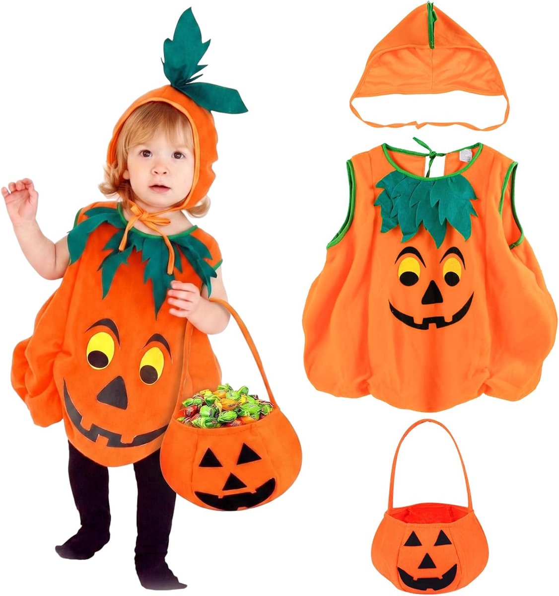 Halloween pompoen outfits, kinderen pompoen Halloween kostuum