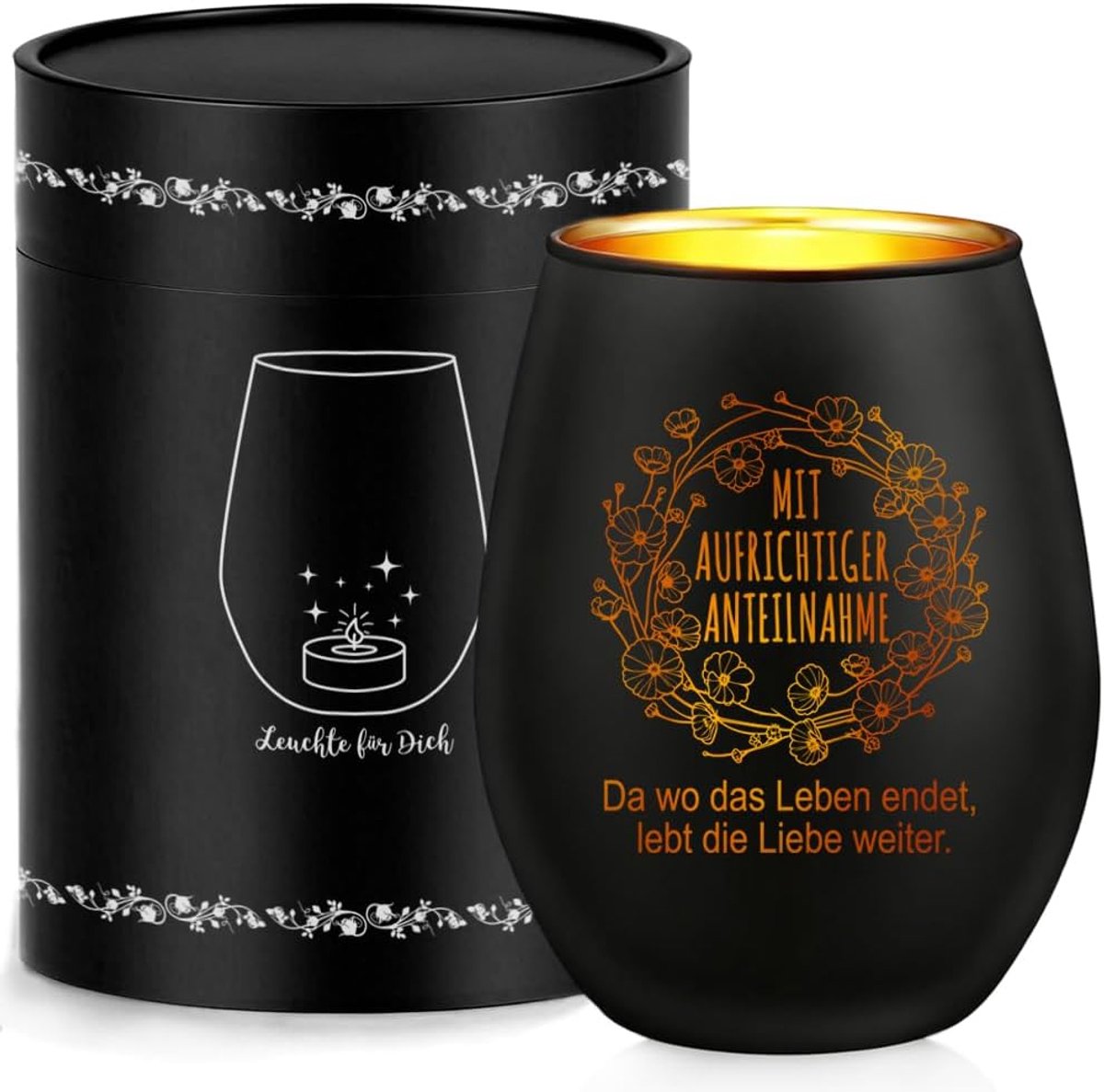Windlicht glas met spreuk, rouwcadeau, rouwlicht, troost, geschenken, rouwkaars, theelichtjes voor overleden lievelingsmensen, achtergebleven familieleden voor begrafenis, grafdecoratie
