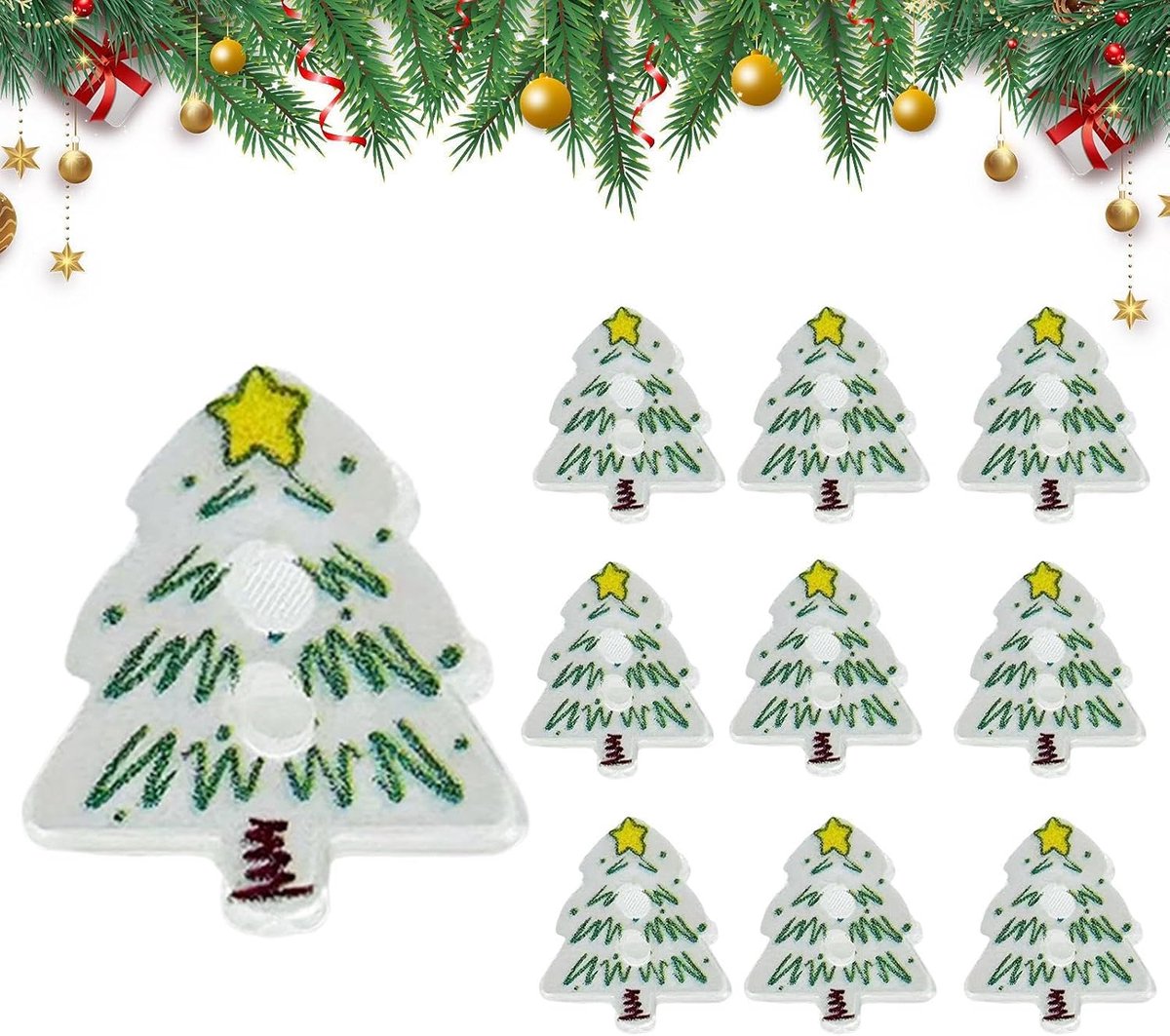 Knopen 2 Gaten Kerstboom Vorm Charms Versieringen