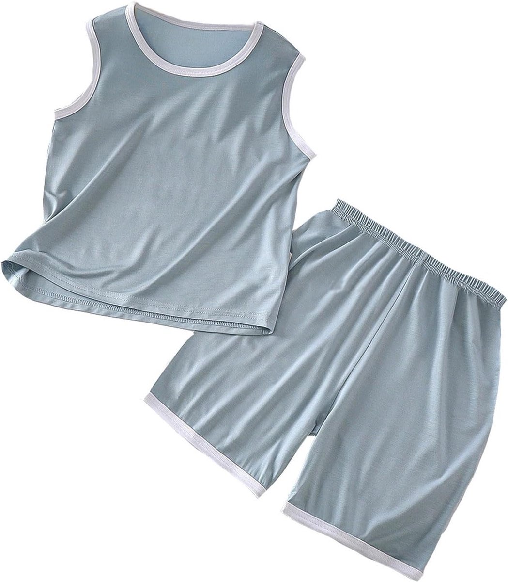 2-delige set voor jongens, zomerkleding, katoen, T-shirt en shorts, set voor kinderen, dierenprint, zacht en licht, voor vakantie aan zee, coole mode, A22