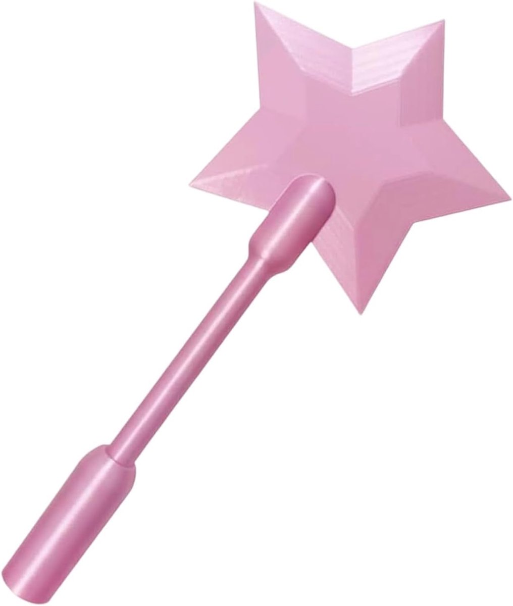 Toverstaven met ster, contactloos, grappige sterstaaf met 3D-print, draagbaar en functioneel voor kinderen, cosplay-fan, tovenaar, Lichtroze., m, Amerikaans