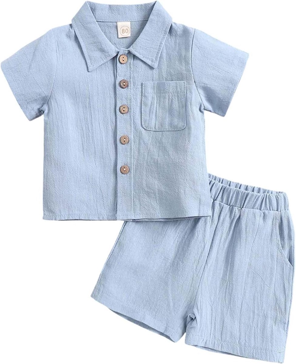 2-delige set voor jongens, katoen, kinderen, top en broek, schoolkleding, bedrukt, zacht, ademend, licht, comfortabel, casual, mode, lente, herfst, vrije tijd, sport, A74