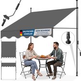 tectake® Klemluifel met handslinger - Balkonluifel zonder boren - In hoogte verstelbaar - UV-bestendig - Waterafstotend - Terrasoverkapping - Zonwerend voor terras & balkon - Breedte 150 cm - Antraciet