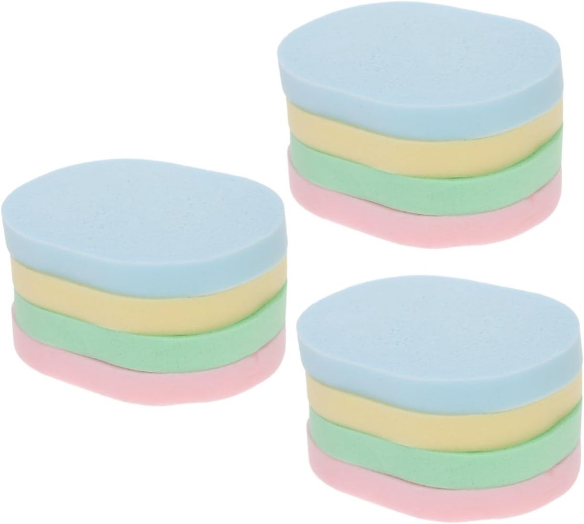 3 Sets Gezichtsexfoliërende Spons Zachte Gezichtsreinigingsspons Make-upremover En Wasspons Voor Reisformaat 4 Stuks * 3