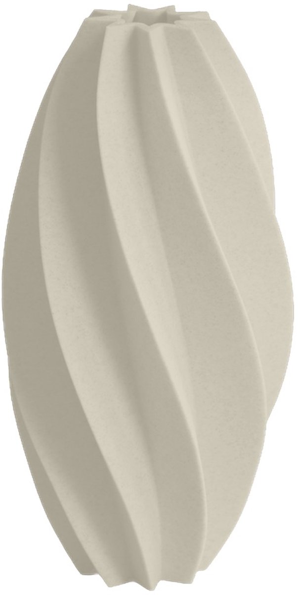 Layvo Ceris Vaas - Crème - 20 cm - droogbloemen vaas - organische vaas - gerecycled plastic