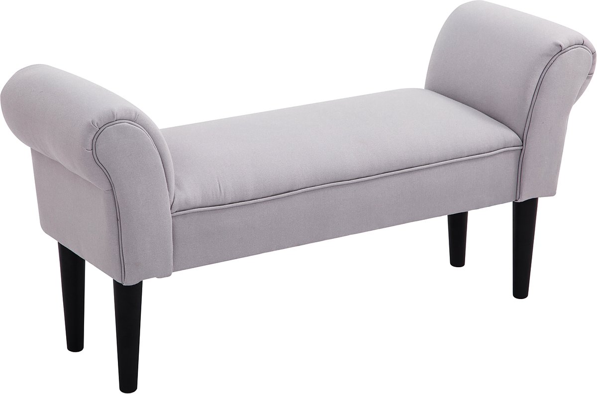 Homona Gestoffeerde bank - Met 17,5 cm dikke voering - 102 x 36 x 51 cm - Grijs