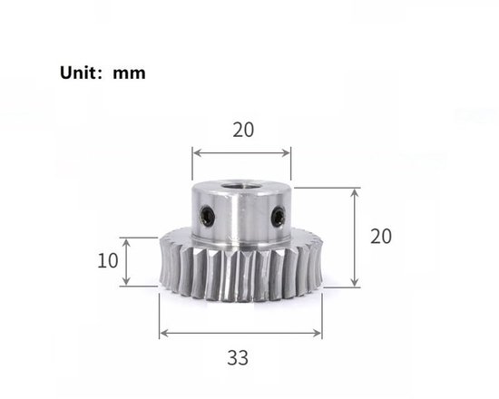 1/2 stuks wormwiel 1 module 15T/20T/25T/30T/35T/40T/50T/60T boring 5/6/8/12/14/15 mm S45C stalen wormas voor CNC-apparatuur(1 Module 30T Bore 8mm) — afbeelding 2