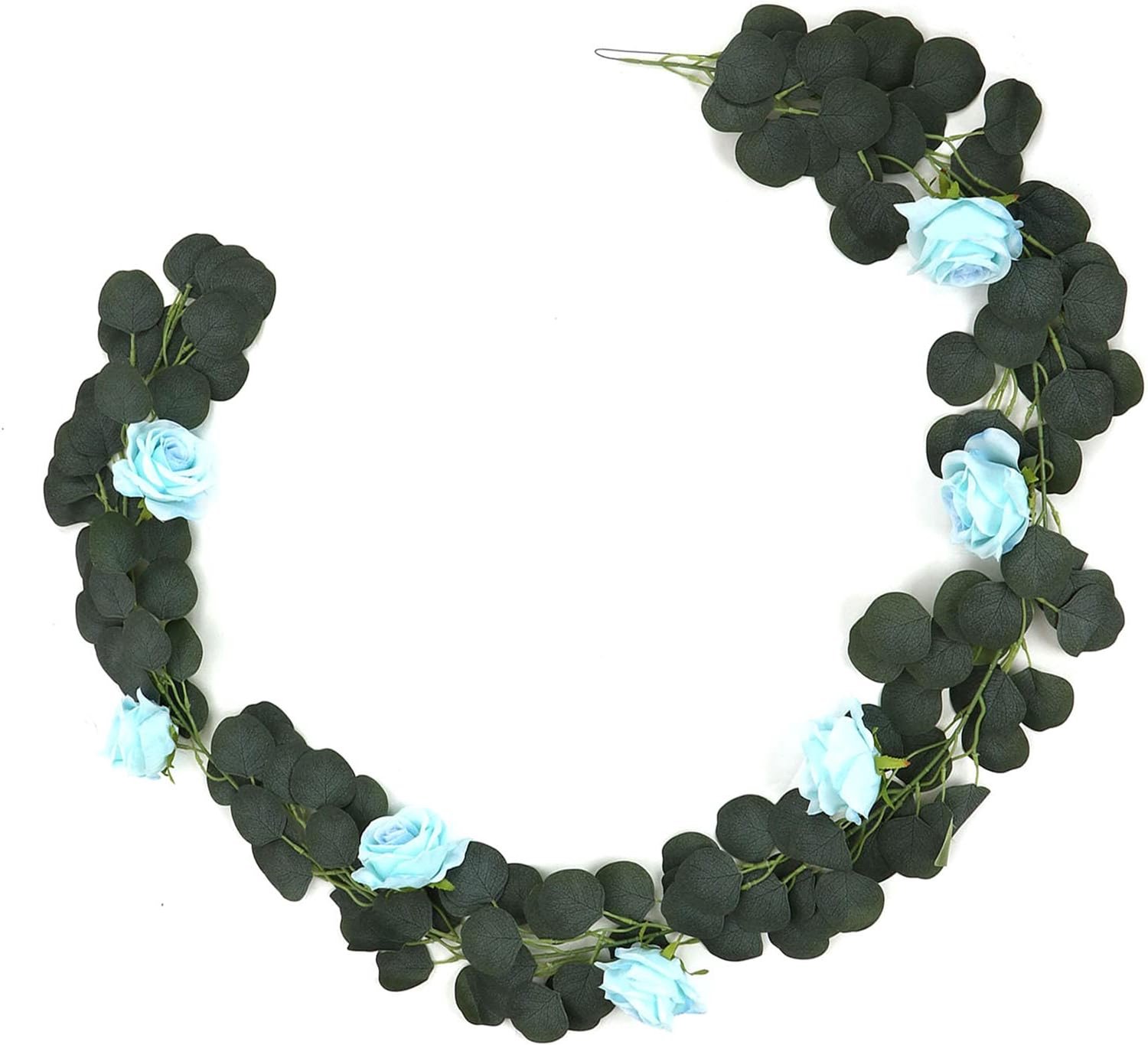 Zijden Bloemen Hangende Slinger, Nep Bloemen Hangende Wijnstok Decor, Nep Slinger Kunstzijde Hangende Levendige Multifunctionele Bloemranken voor Bruiloftsfeest Tuin Decor (Blauw)