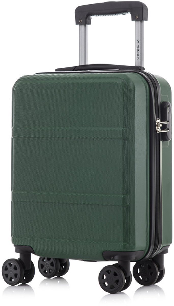 YONSLY Handbagage Koffer - 46x31x20 cm - Reiskoffer 25L - Donkergroen