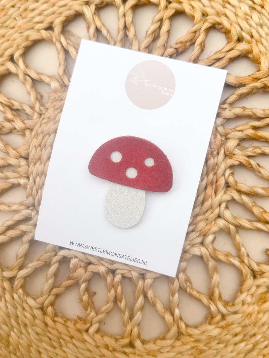 Haarspeldje - Paddenstoel - Alligator Haarspeldje - Haarspeldjes voor Meisjes & Kinderen - Haaraccessoires voor Peuters & Kleuters