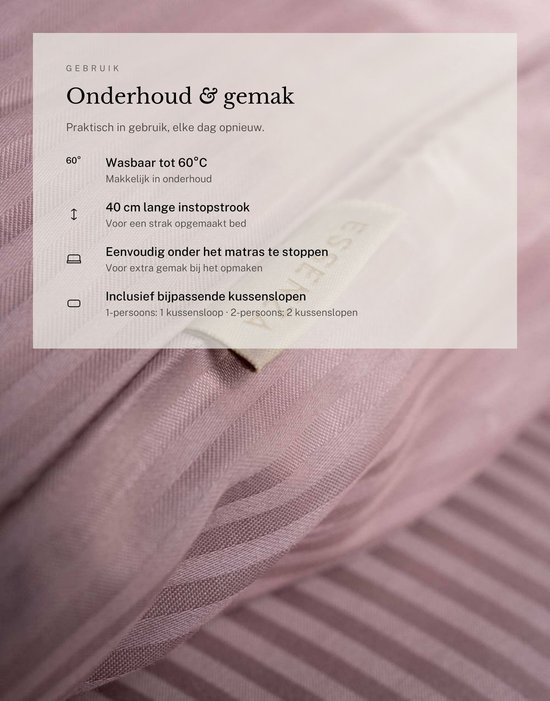 Essenza Essential Satin Dekbedovertrek Katoensatijn Woodrose - Lits-Jumeaux - 240x200/220 cm — afbeelding 3