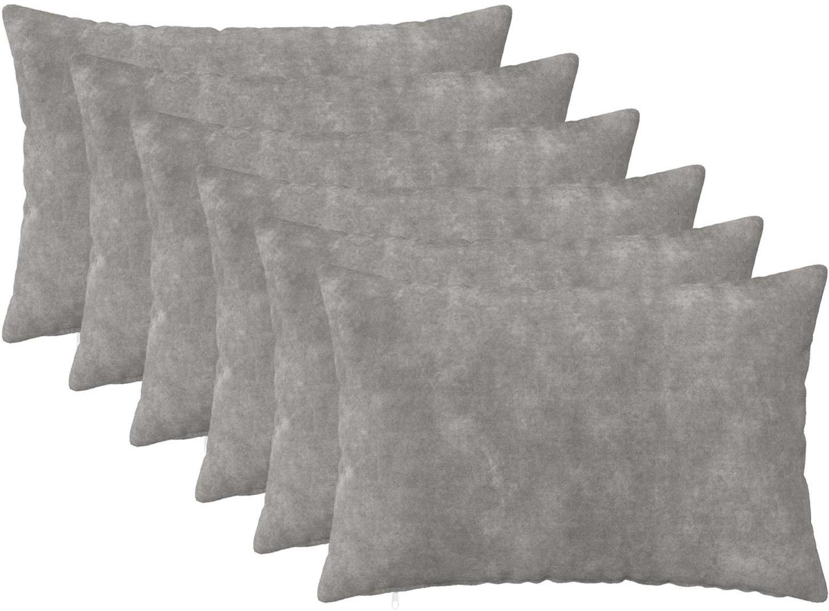 vidaXL Dekenkussen - 6 - st - HEERLEN - Lichtgrijs - 30 - x - 50 - cm