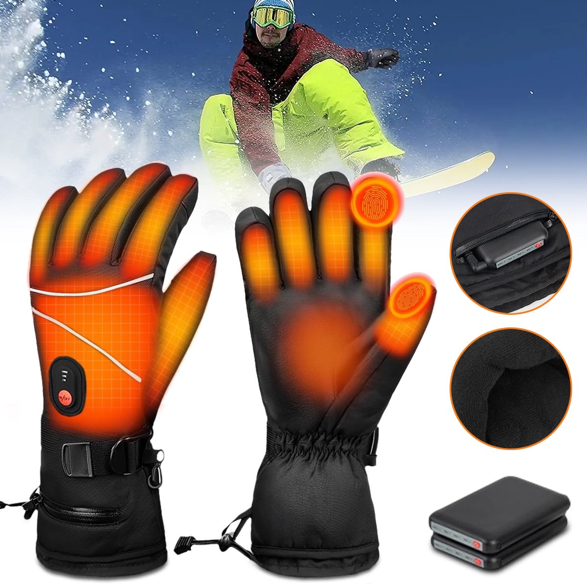 Verwarmde Handschoenen Voor Dames En Heren - Elektrisch Verwarmde Handschoenen 6000mah - 3 Warmtestanden Touchscreen