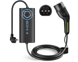 Cestovet Mobiele Thuislader Type 2 - 3.5kW - 6m TPU Kabel - IP66 - Laadkabel Type 2 naar Schuko - (6A - 16A) - Laadtijd Inplannen