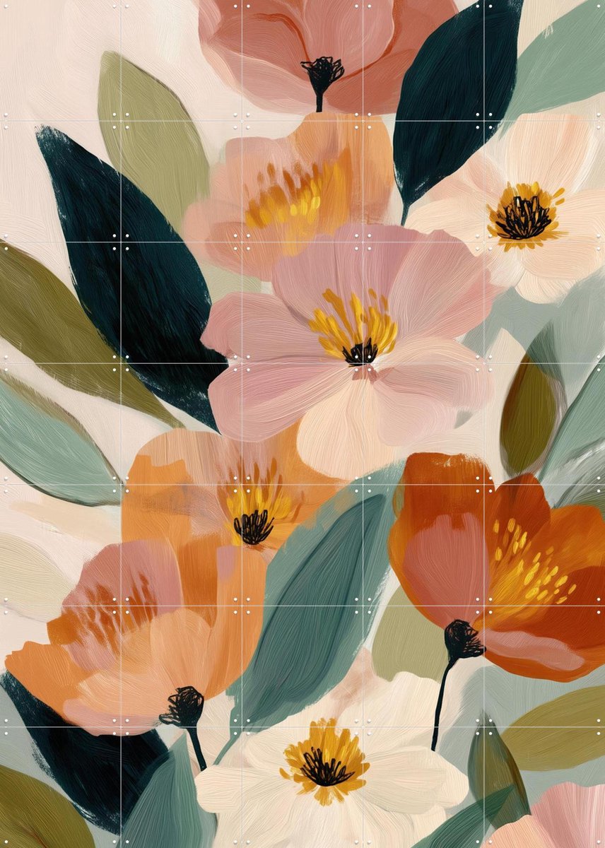 IXXI A Quiet Bloom, Branka Kodžoman - 100 x 140 cm - Gratis ophangtool - Grote wanddecoratie en posters - Schilderijen, Kwaststreken, Modern