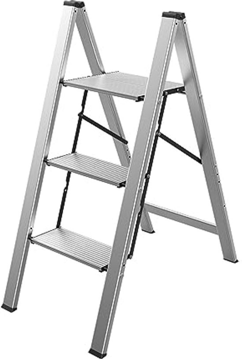 Vouwladder - 3 treden - aluminium - Huishoudladder - tot 150 kg