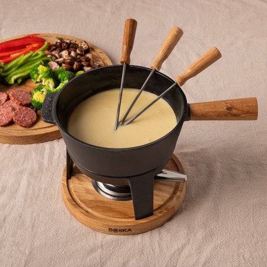 Boska Fondueset Pro L - Kaasfondueset - Voor elk type fornuis - Robuust & onbreekbaar gietijzer - 1,8 liter van Boska — afbeelding 3