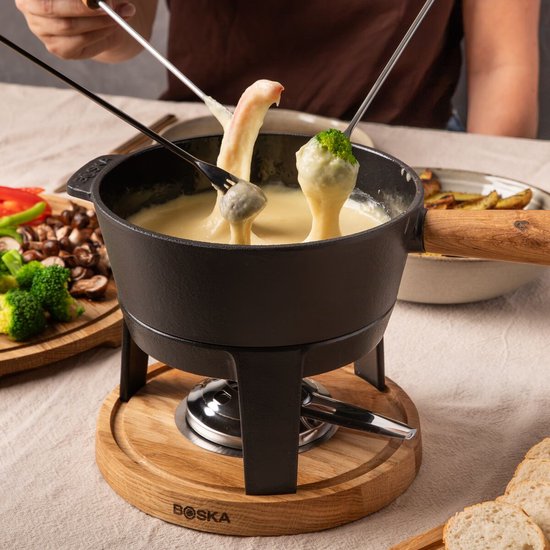 Boska Fondueset Pro L - Kaasfondueset - Voor elk type fornuis - Robuust & onbreekbaar gietijzer - 1,8 liter van Boska — afbeelding 5