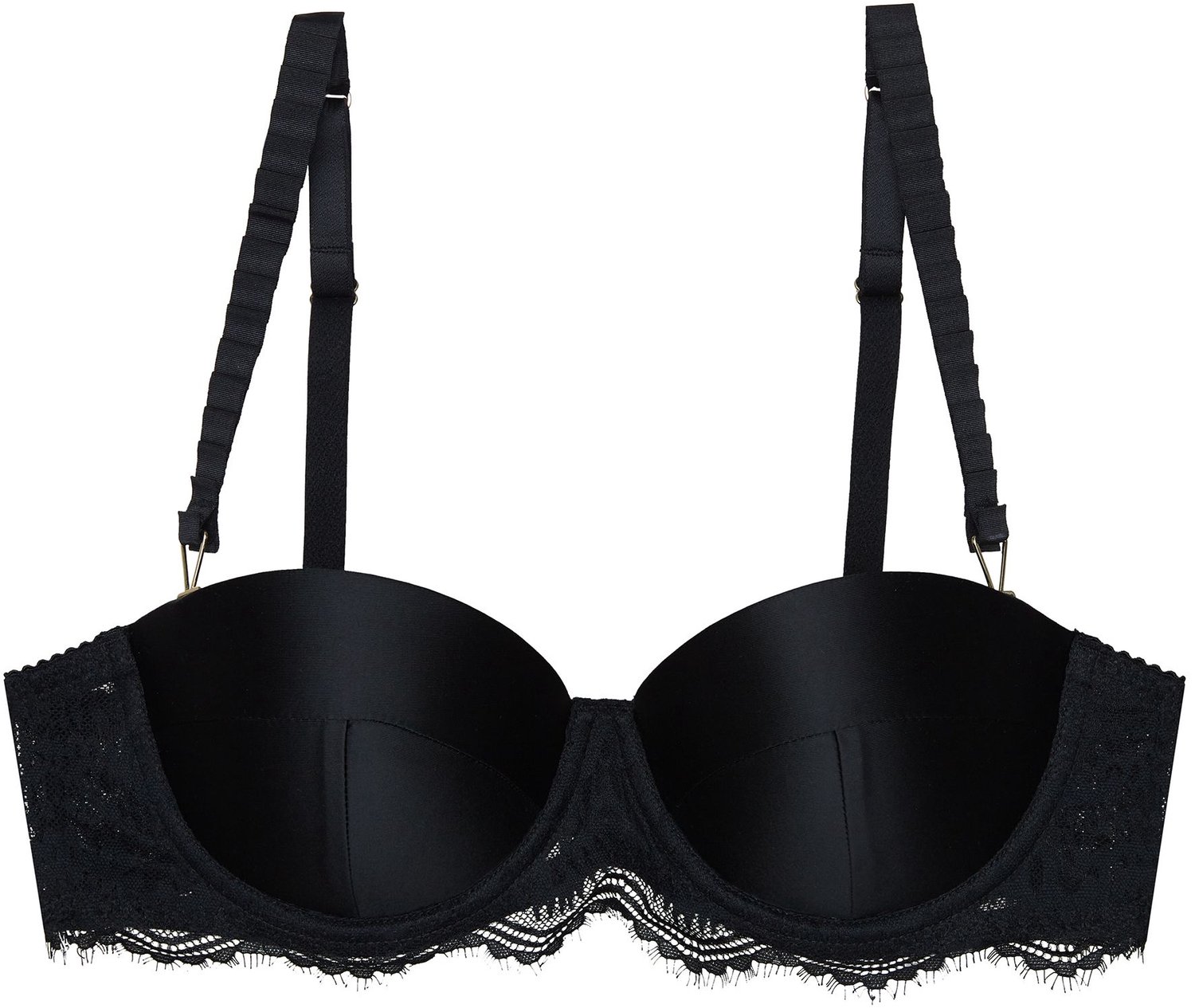 ESOTIQ Brillant - Push-upbeha - Zwart - 65D - Kanten details