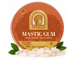 Apollo Mastic Gum - 25g – 100% Natuurlijk - Plasticvrij - Premium Mastiek Kauwgom uit Chios - Oeroude Harde Kaaklijn Trainer - Suikervrij & Halal - Putty