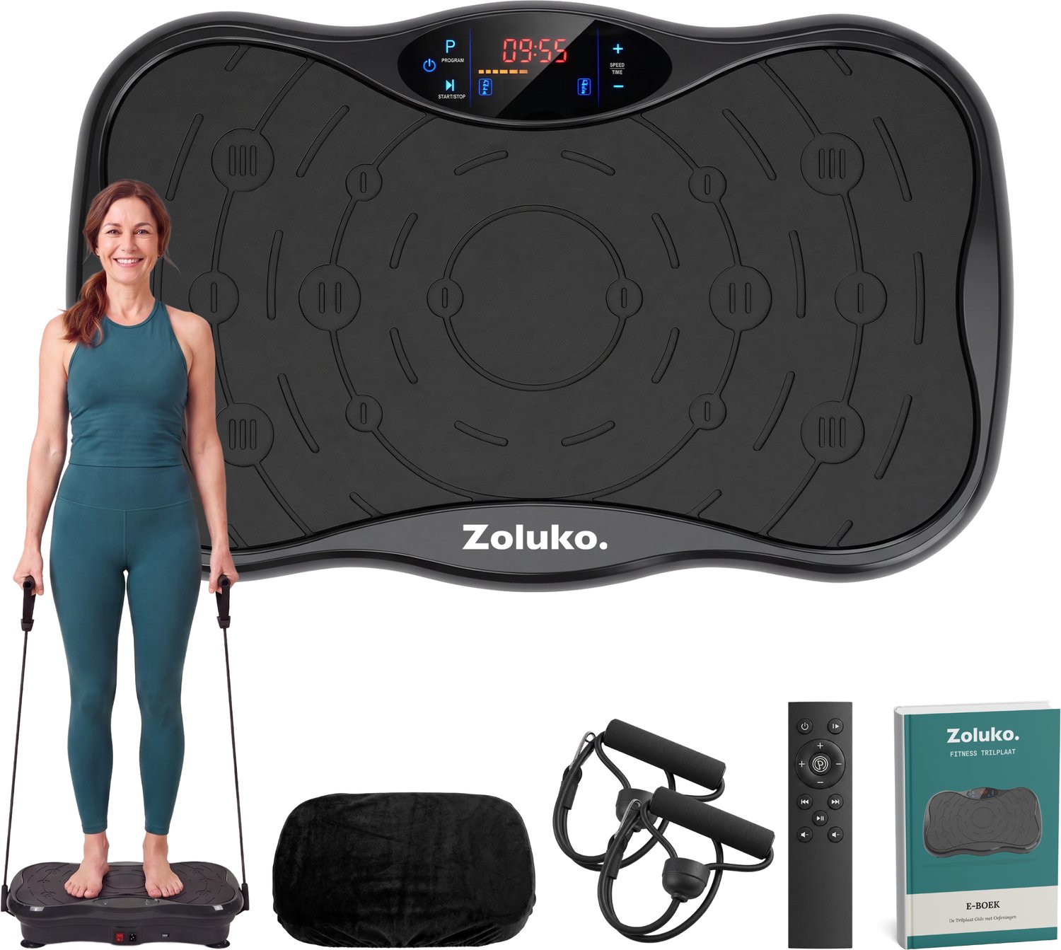 Bol.com Zoluko Trilplaat Fitness - Oscillerend & Vibrerend - Voor Benen & Voeten - Bluetooth Speaker, USB-poort, Afstandsbedieni... aanbieding