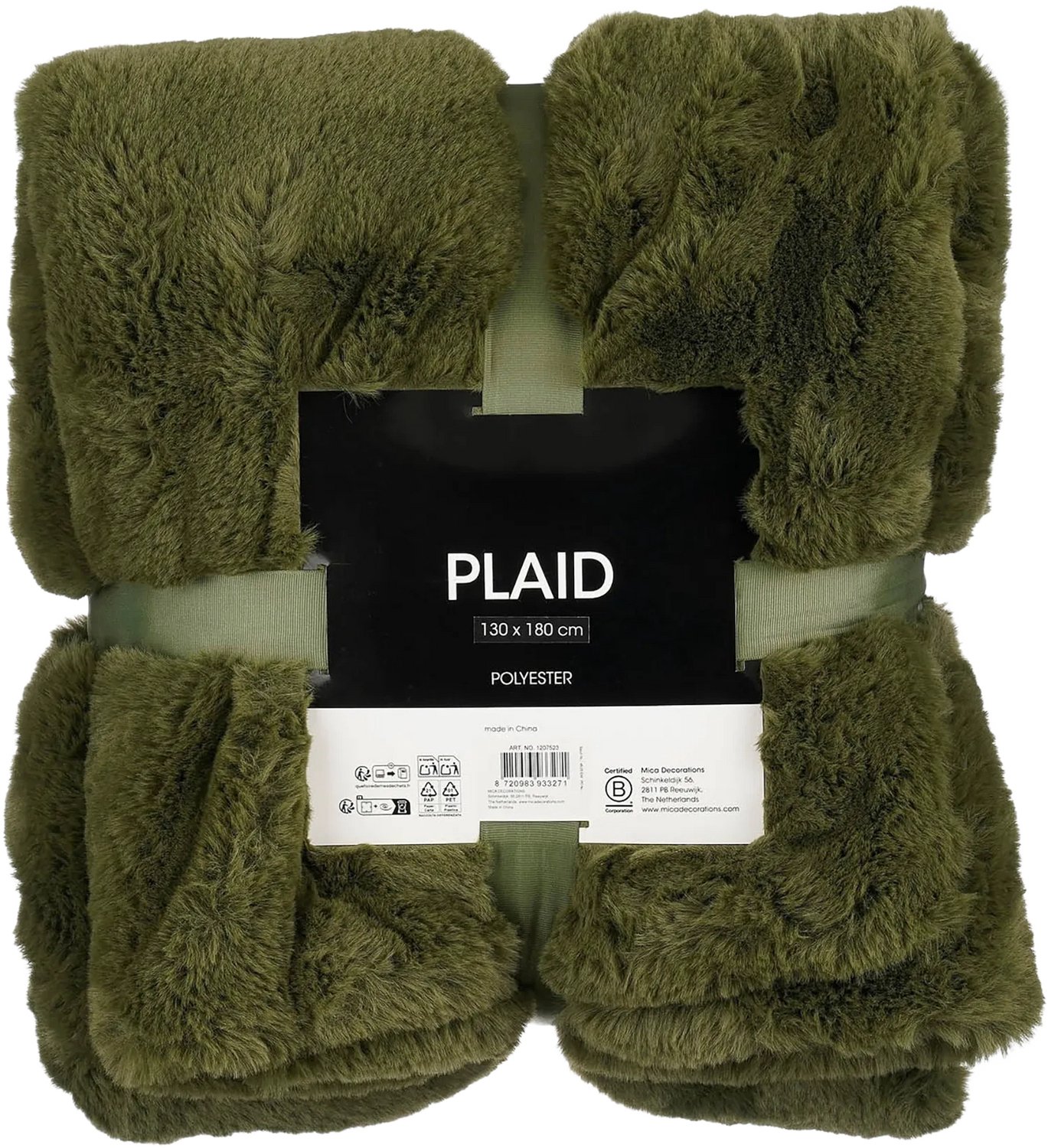 Goossens Plaid Alaska - groen - polyester fleece d.groen