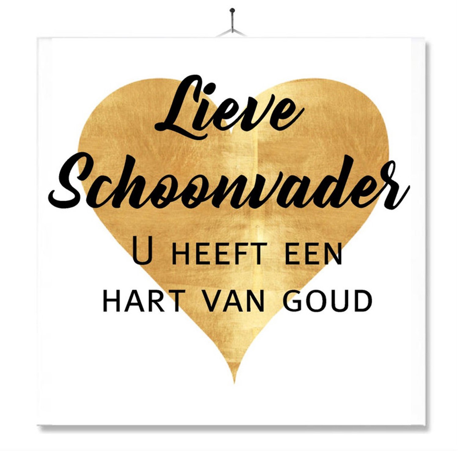 MC Living Tegel Met Opdruk | Geschenk | Kado | Lieve schoonvader u heeft een hart van goud Multi-Color