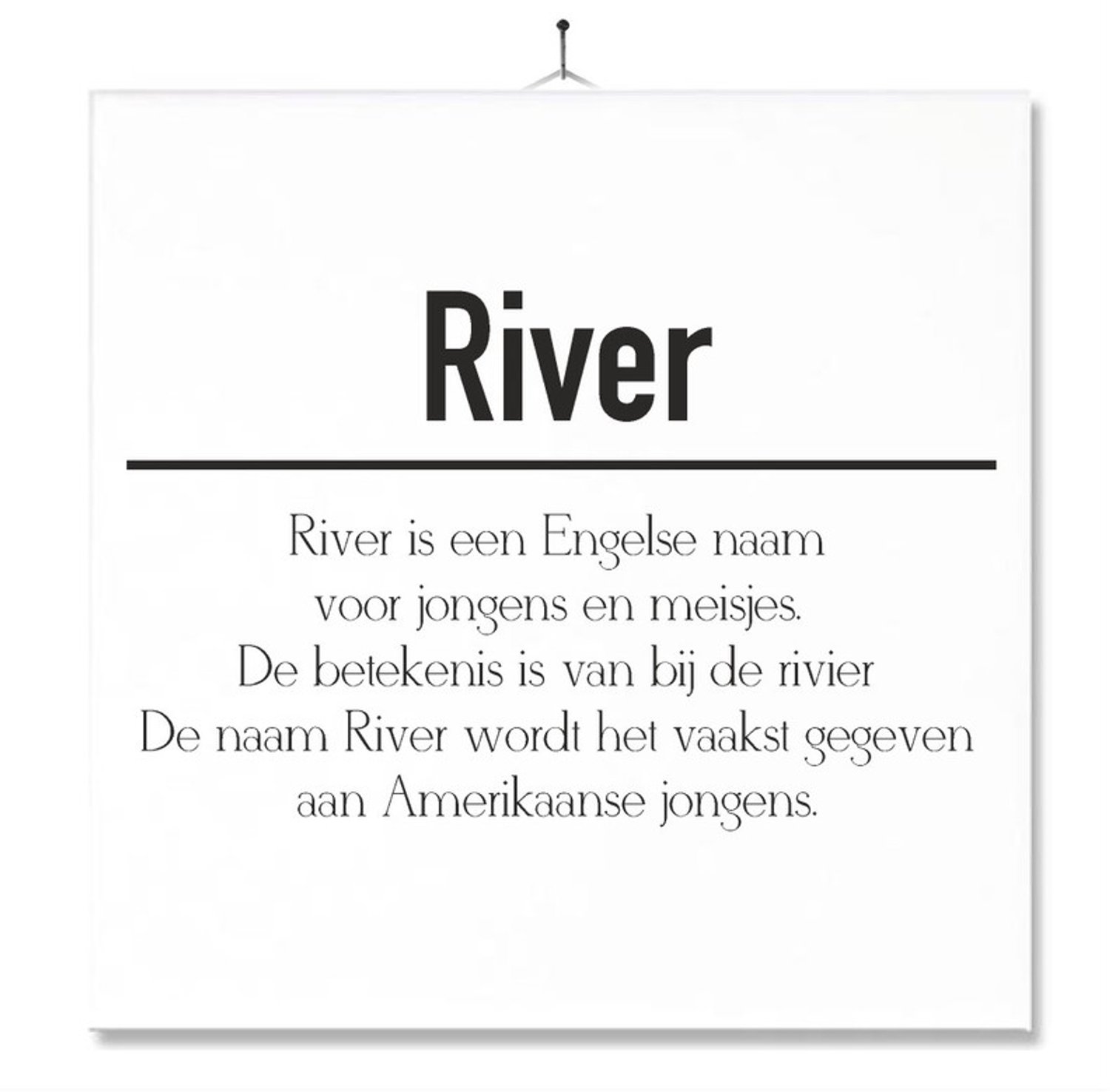 MC Living Tegel Met Opdruk | Betekenis | Kado | Cadeau | Met Naam - River Multi-Color