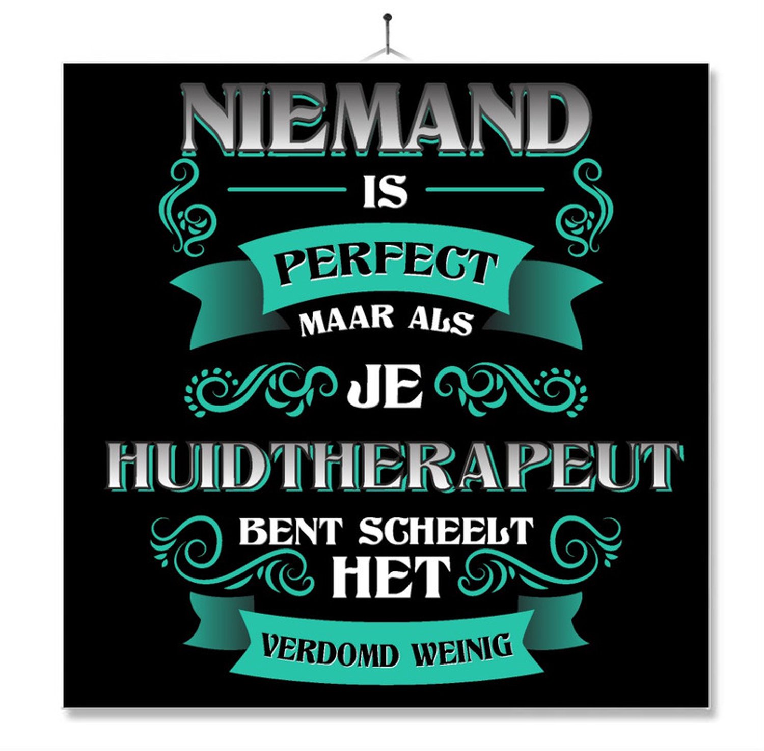 MC Living Tegel Met Opdruk | Kado | Cadeau | Niemand Is Perfect | Beroep | Huidtherapeut Multi-Color