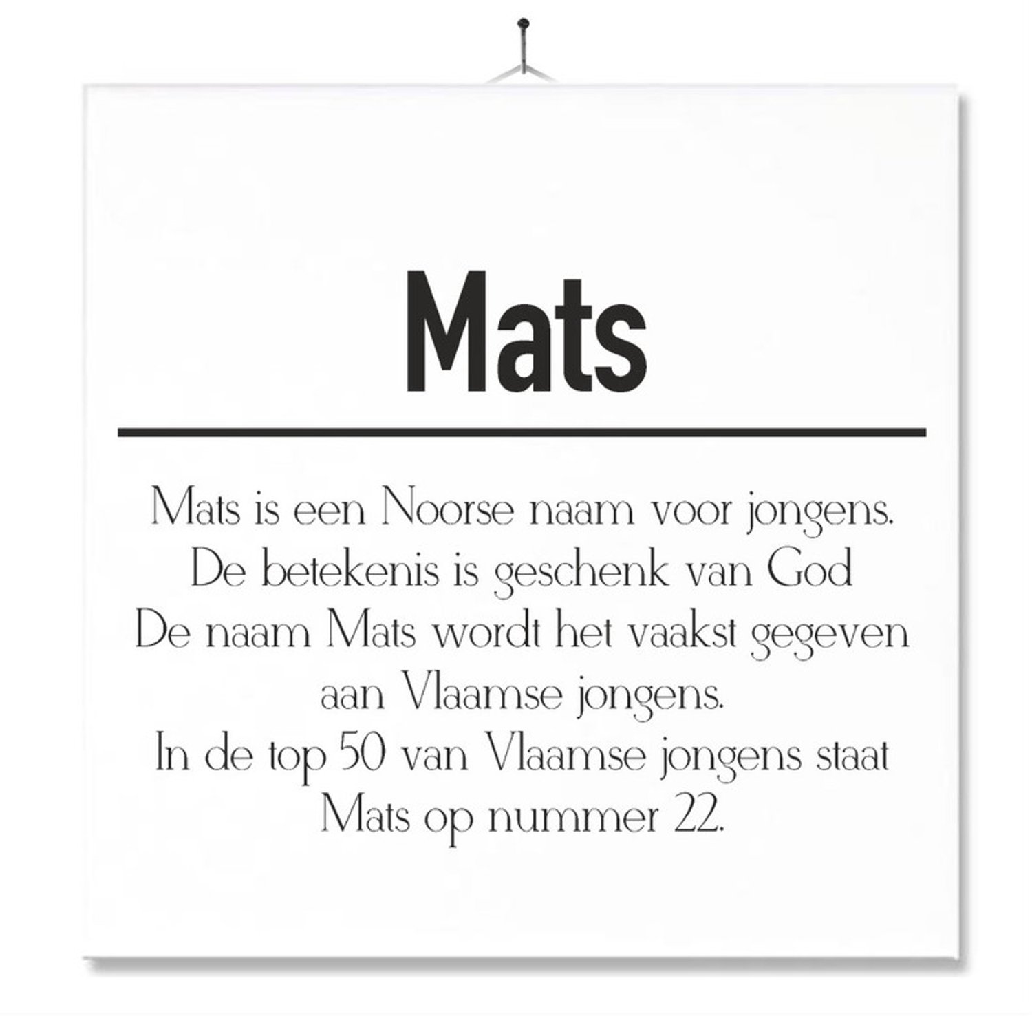 MC Living Tegel Met Opdruk | Betekenis | Kado | Cadeau | Met Naam - Mats Multi-Color
