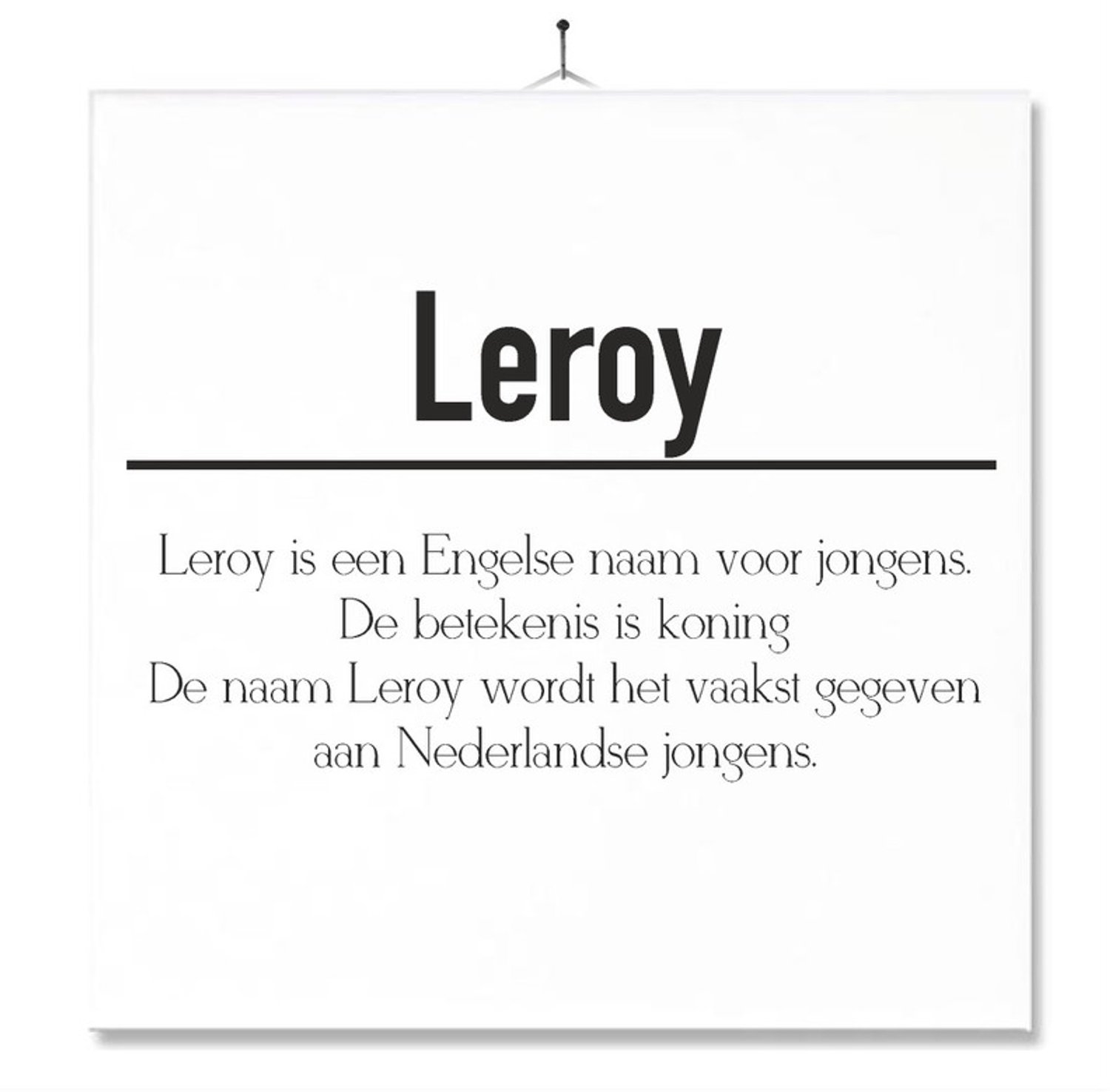 MC Living Tegel Met Opdruk | Betekenis | Kado | Cadeau | Met Naam - Leroy Multi-Color