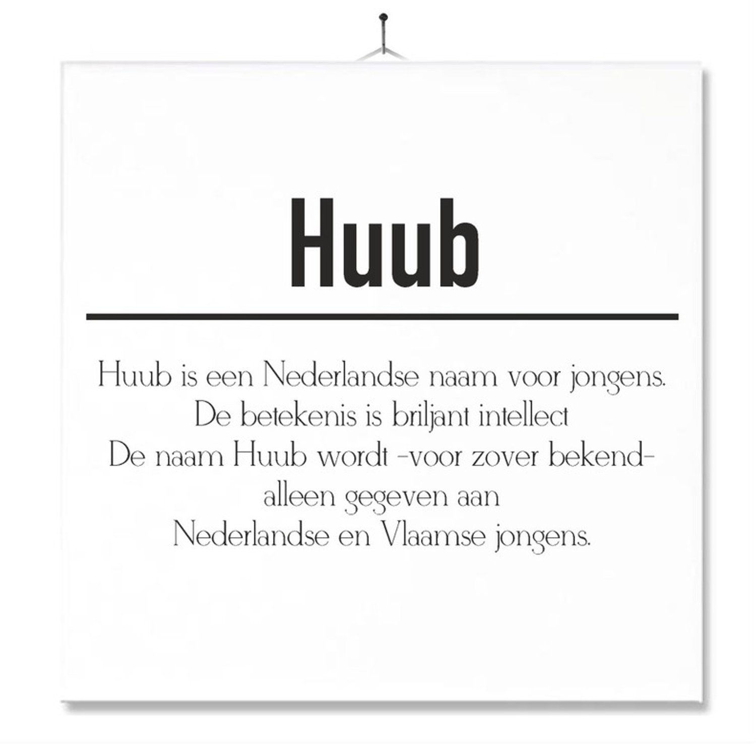 MC Living Tegel Met Opdruk | Betekenis | Kado | Cadeau | Met Naam - Huub Multi-Color