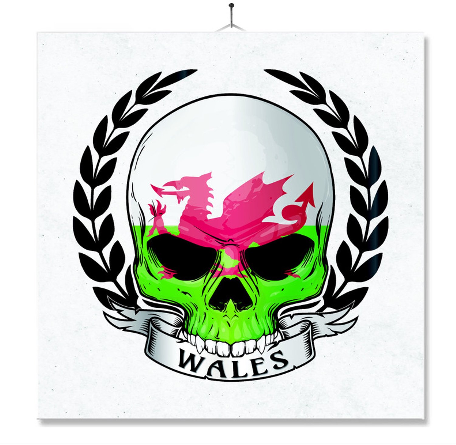 MC Living Tegel Met Opdruk | Schedel | Vlag | Wales Ontwerp 2