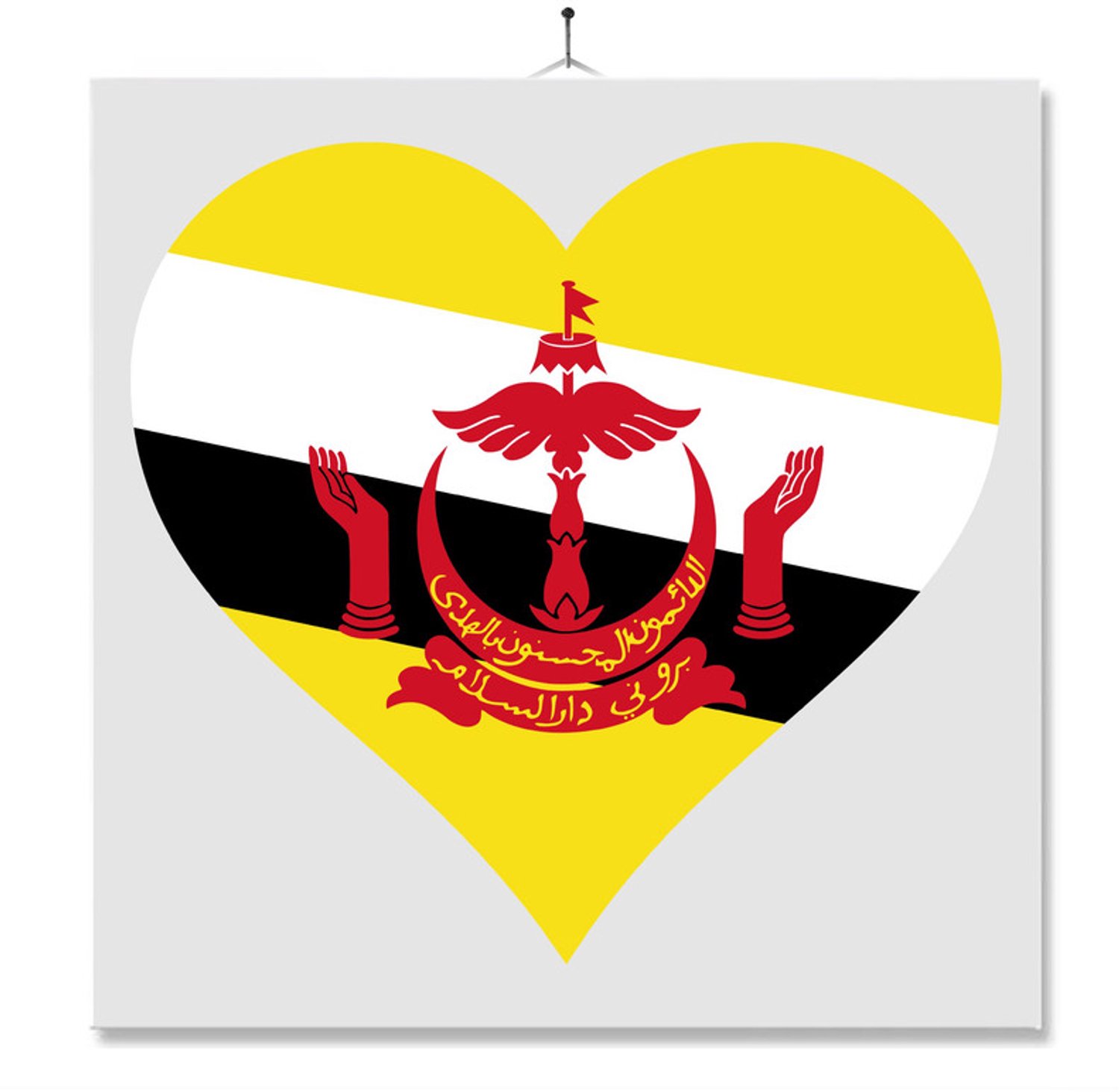 MC Living Tegel Met Opdruk | Hart | Vlag | Brunei Multi-Color
