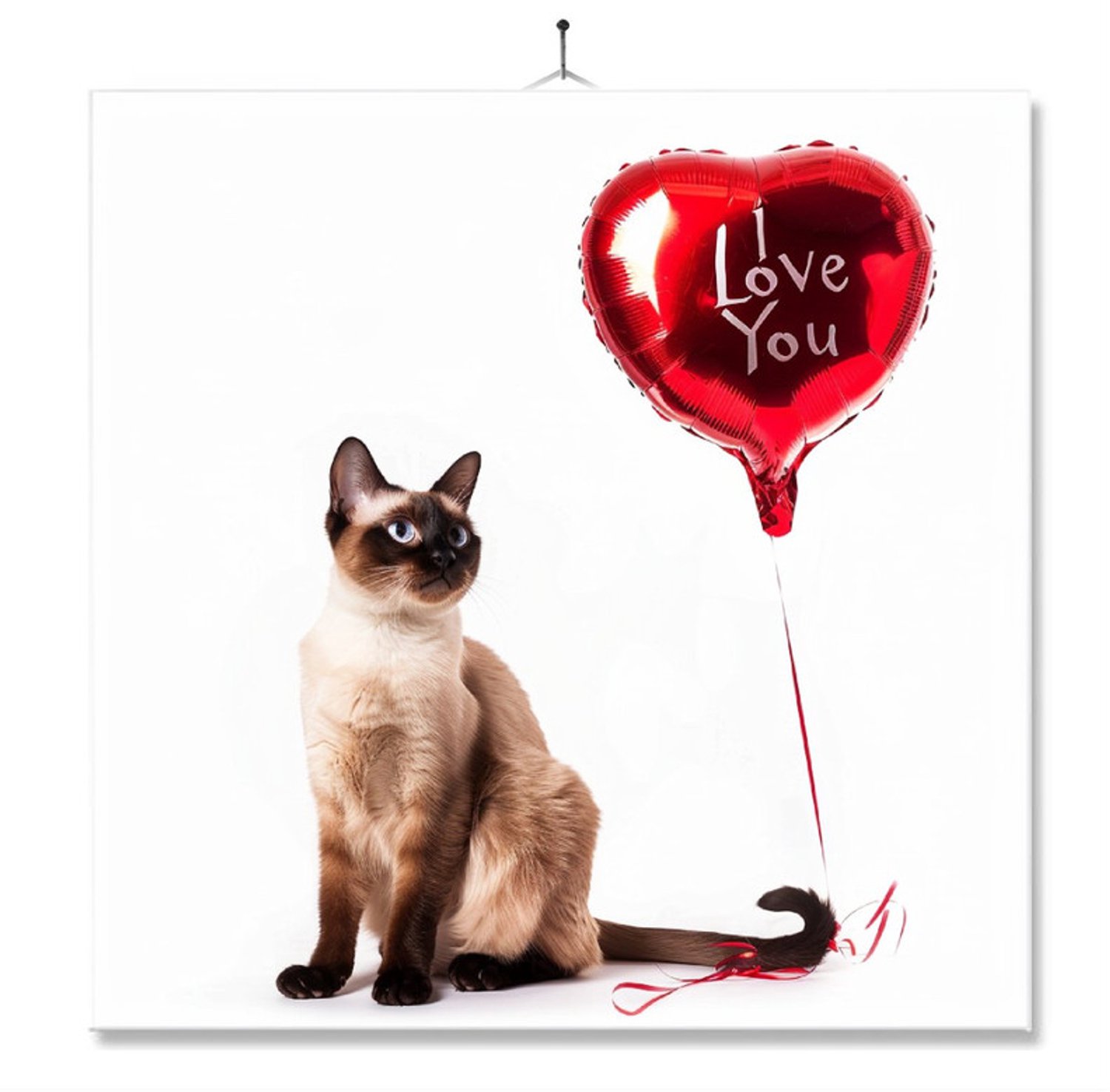 MC Living Tegel Met Opdruk | Geschenk | Wc | Toilet | I Love You | Siamese Kat ontwerp 2