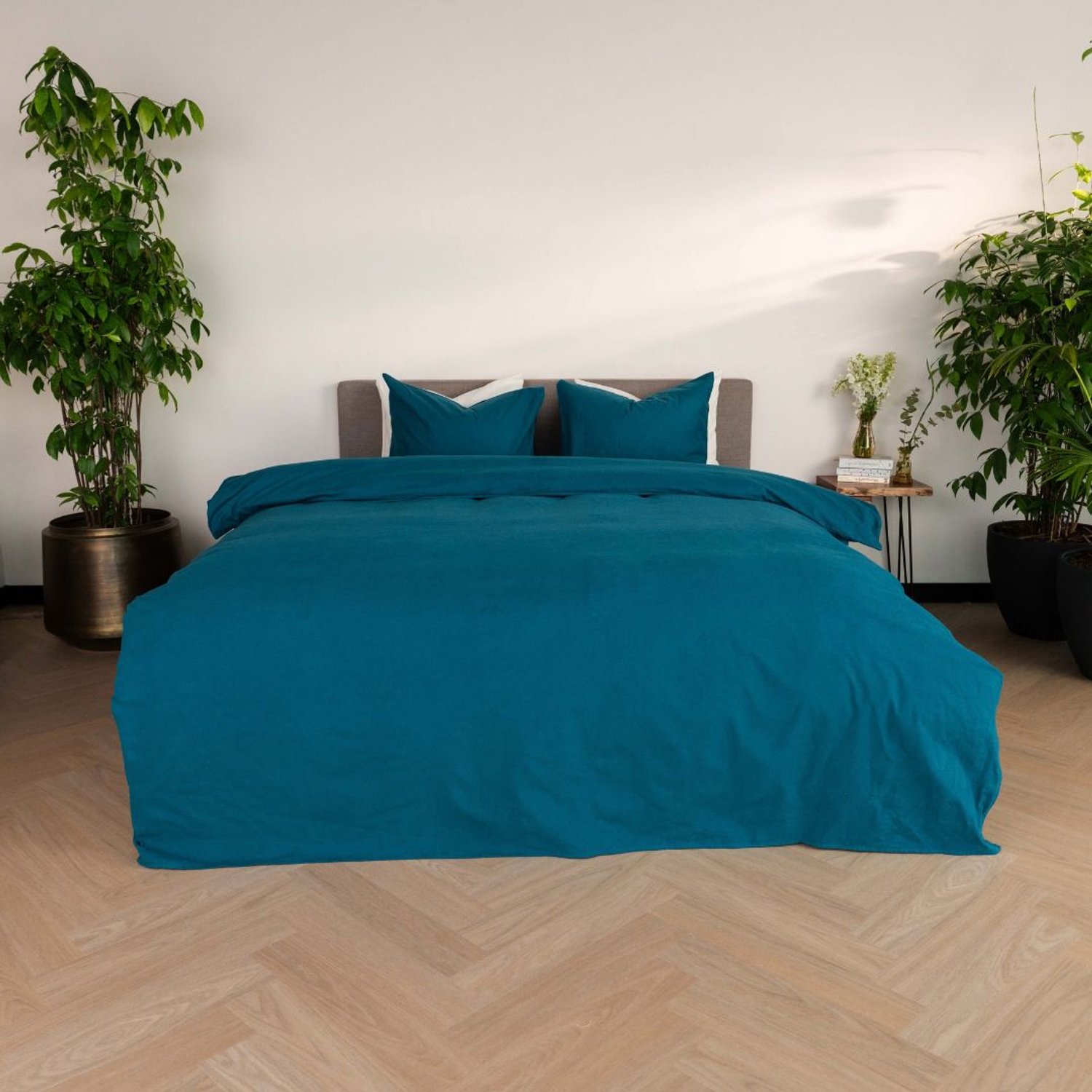 kayori Kiyu Dekbedovertrek Flanel - 240x200-220 + 2 slopen - Extra Zacht & Heerlijk Warm - Lits-jumeaux - Petrol
