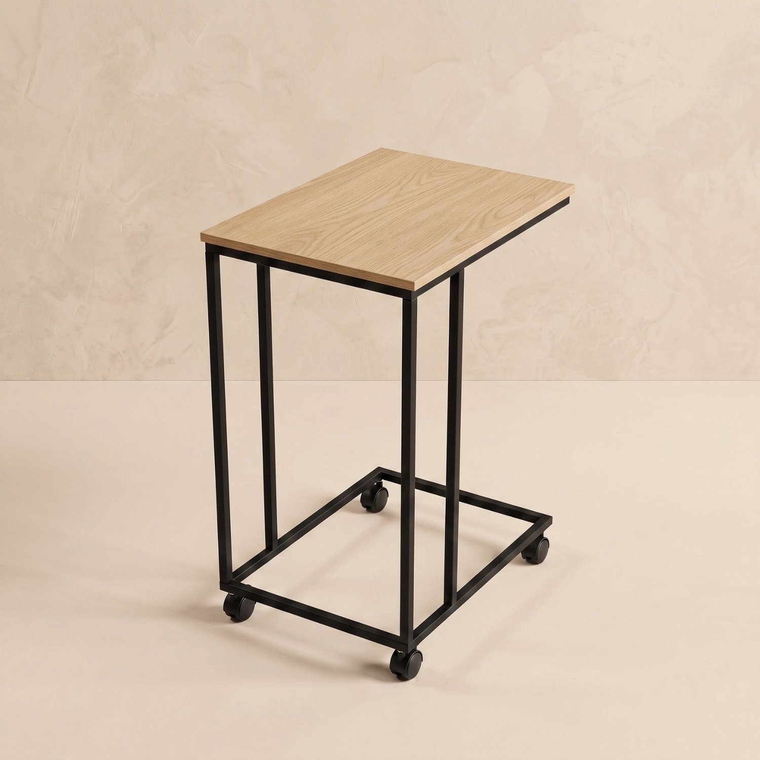 SCENA LIVING Bijzettafel met wielen voor optionele montage, 35 x 50 x 61 cm, bruin