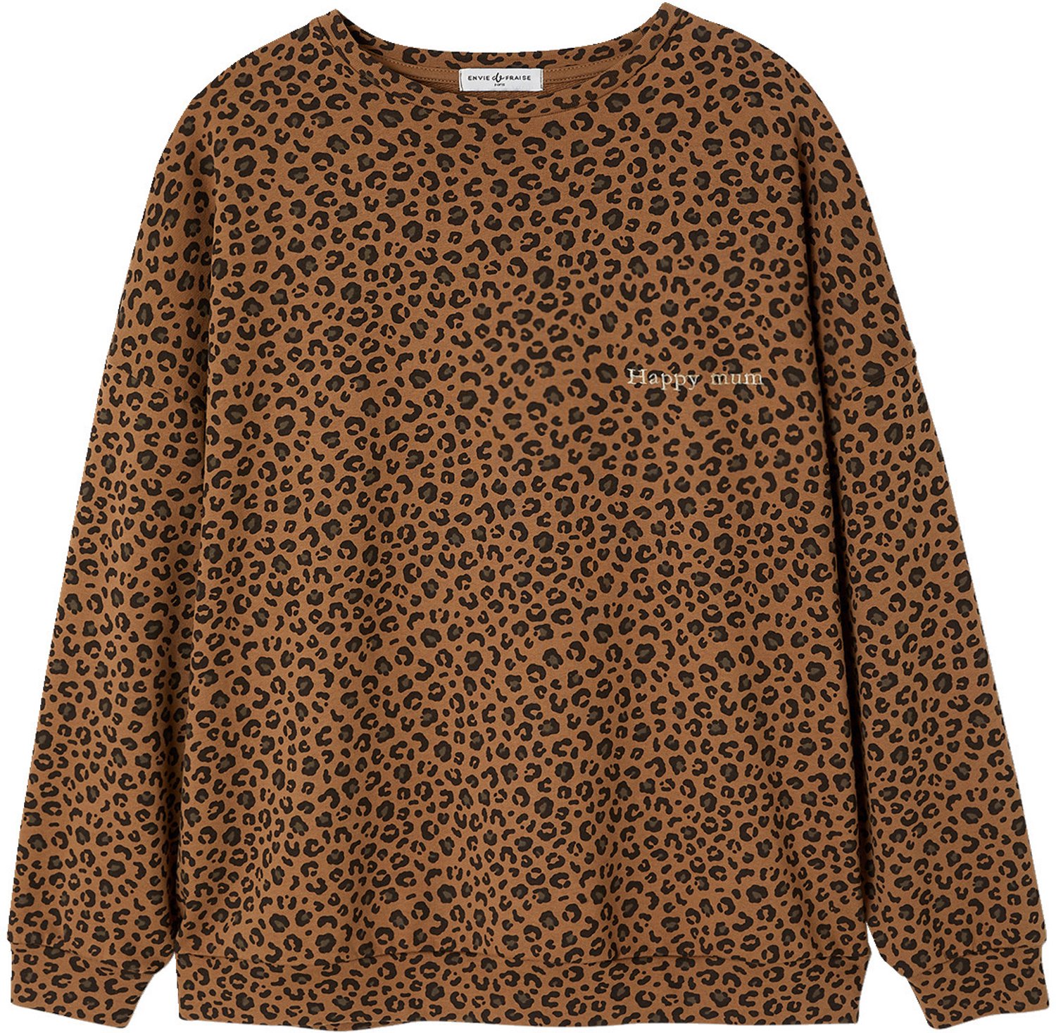 Envie de Fraise Sweat Leoparden dames capsule collectie moeder-dochter ENVIE DE FRAISE beige