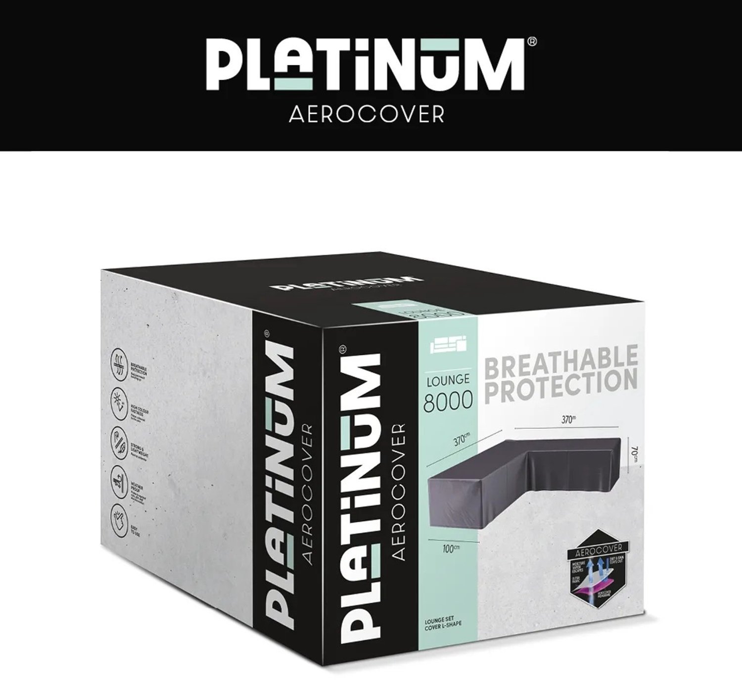 Platinum AeroCover Loungehoes L 370x370x100xH70 Antraciet